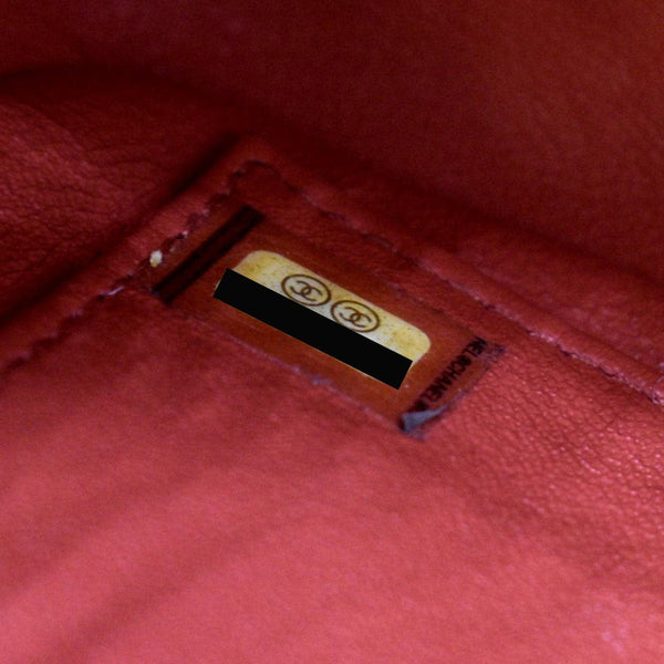 CHANEL CC Filigree Medium Flap Caviar Leather Crossbody Bag Pink