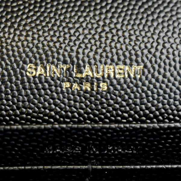 YVES SAINT LAURENT Cassandre Matelasse Chain Wallet Crossbody Bag Black