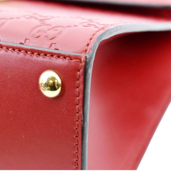 Gucci Signature Medium Padlock Leather Shoulder Bag Red - Bottom Right