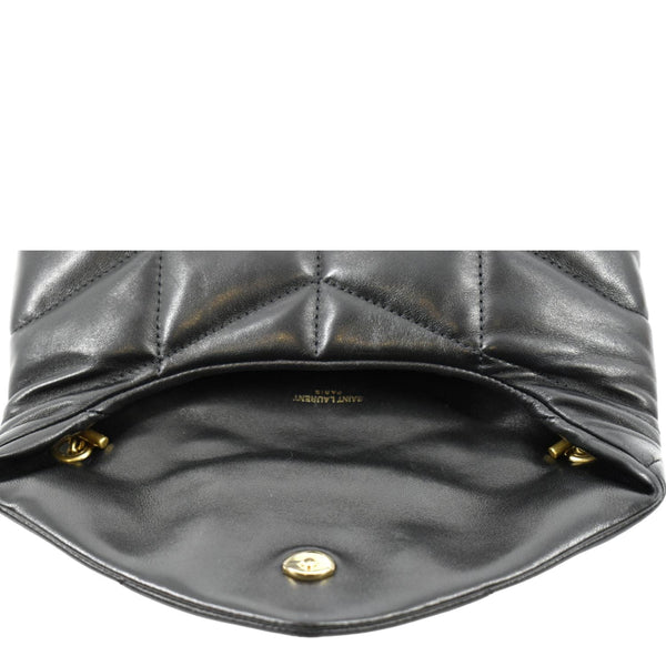 YVES SAINT LAURENT Toy Loulou Puffer Quilted Lambskin Leather Crossbody Bag Black