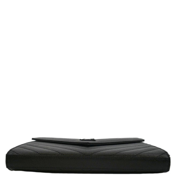 YVES SAINT LAURENT Cassandre Chain Wallet Leather Crossbody Bag Black