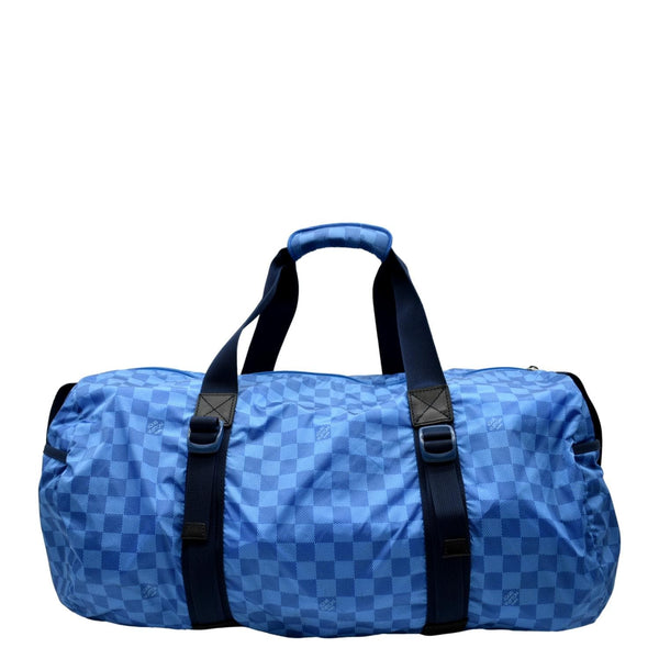 LOUIS VUITTON Keepall 50 Adventure Practical Nylon Damier Masai Duffle Travel Bag Blue - Final Sale