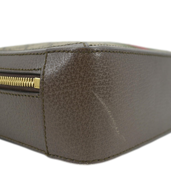 GUCCI Ophidia Web Small GG Supreme Canvas Shoulder Bag Beige 550622