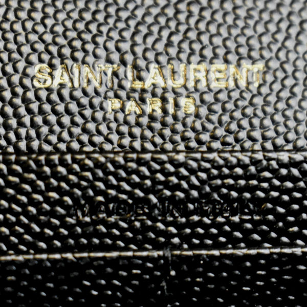 YVES SAINT LAURENT Cassandre Matelasse Chain Wallet Crossbody Bag Black