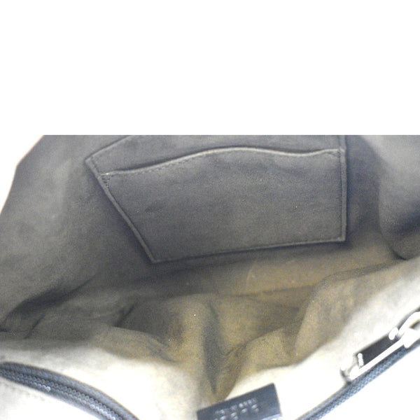 GUCCI GG Signature Leather Messenger Bag Black 406410