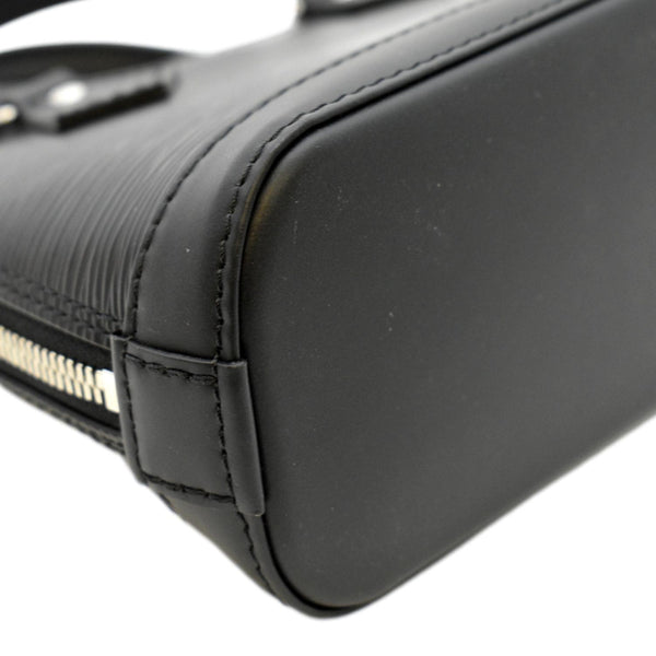 LOUIS VUITTON Nano Alma Epi Leather Top Handle Shoulder Bag Black