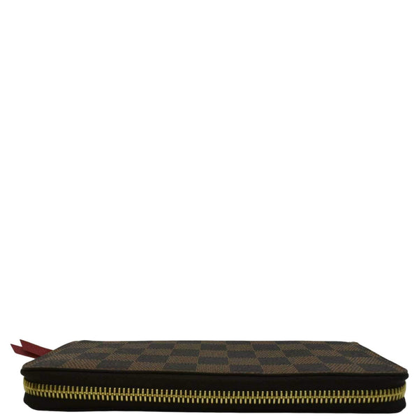 LOUIS VUITTON Clemence Damier Ebene Zippy Wallet Brown