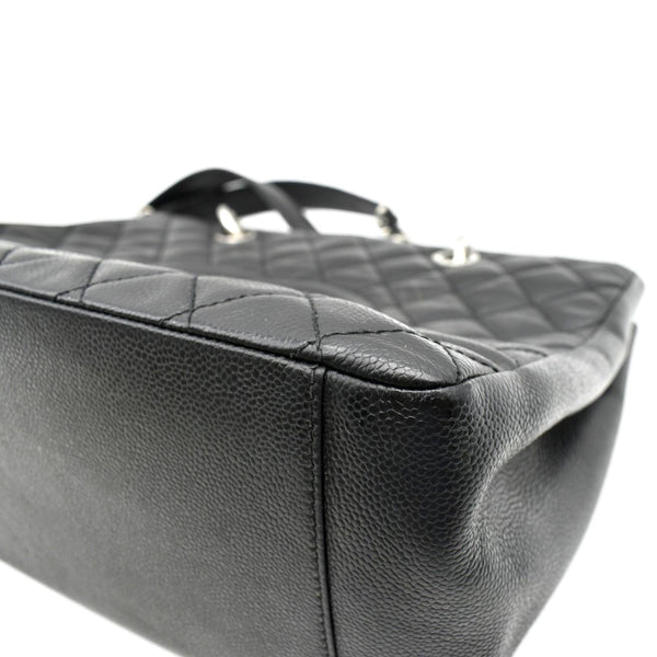 CHANEL Grand Shopping Quilted Caviar Leather GST Tote Bag Black
