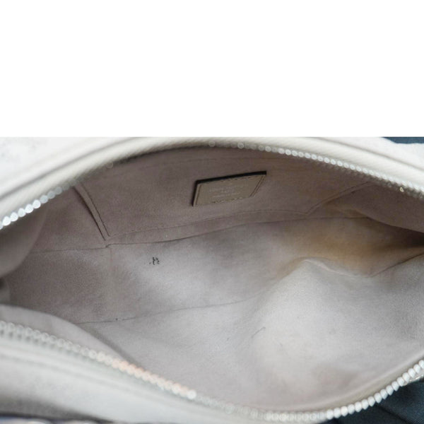 LOUIS VUITTON Baia PM Perforated Mahina Leather Shoulder Bag Galet Gray