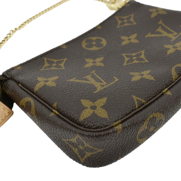 LOUIS VUITTON Pochette Mini Monogram Canvas Accessoires Pouch Brown