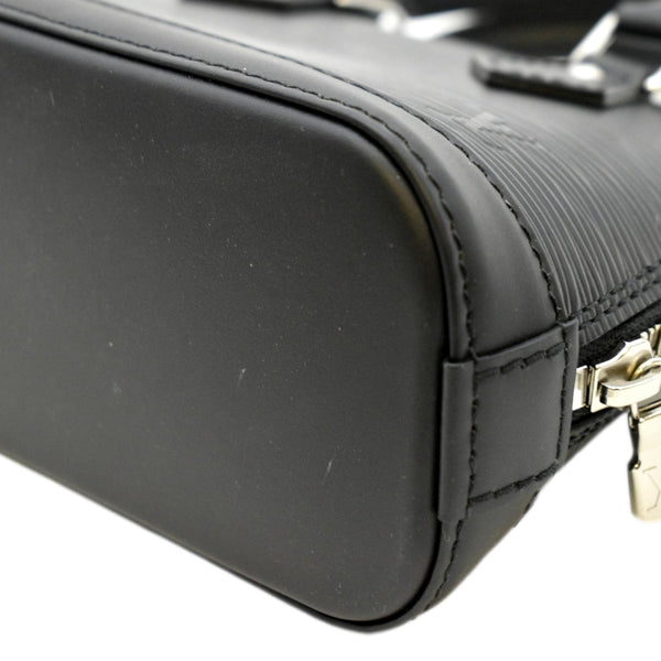 LOUIS VUITTON Nano Alma Epi Leather Top Handle Shoulder Bag Black