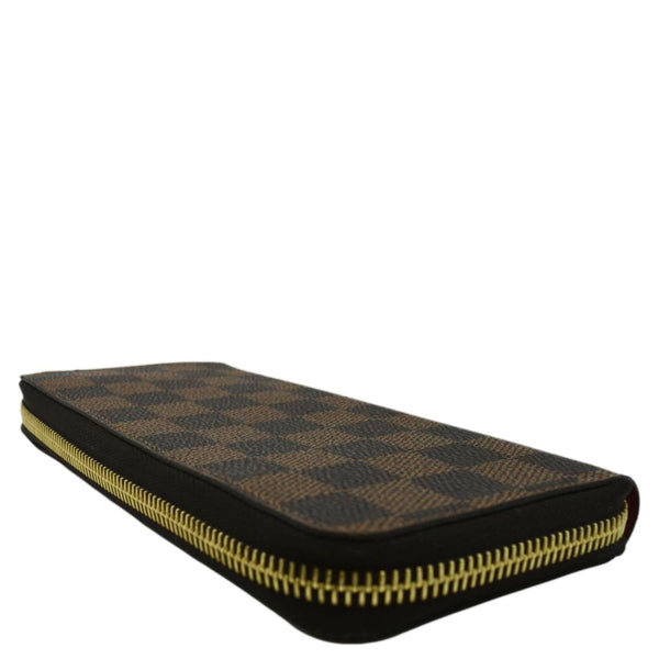 LOUIS VUITTON Clemence Damier Ebene Zippy Wallet Brown