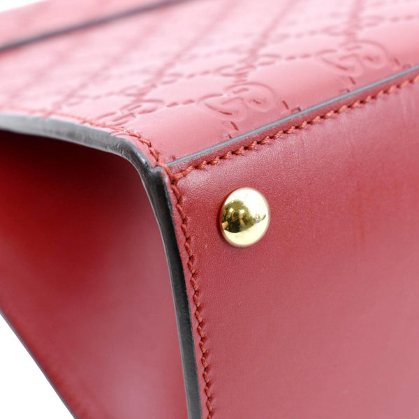 Gucci Signature Medium Padlock Leather Shoulder Bag Red - Left corner