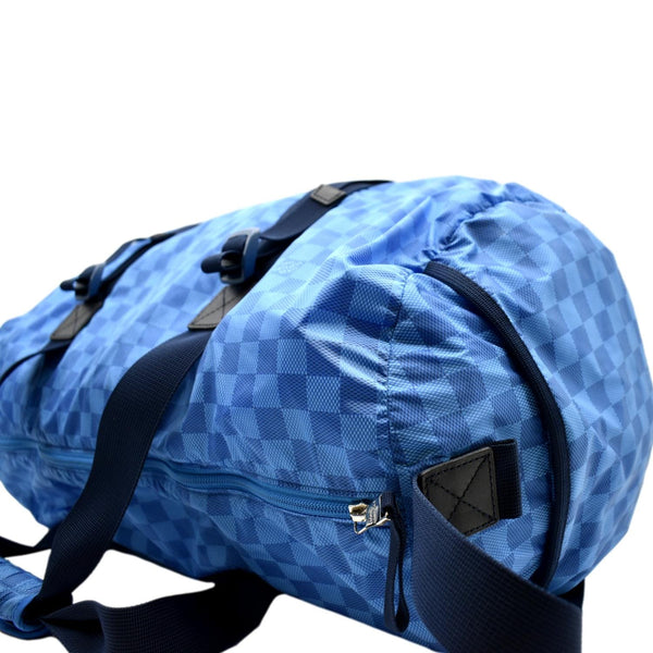 LOUIS VUITTON Keepall 50 Adventure Practical Nylon Damier Masai Duffle Travel Bag Blue - Final Sale