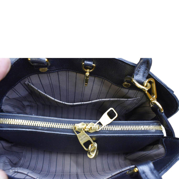 LOUIS VUITTON Montaigne BB Monogram Empreinte Leather Satchel Bag Black