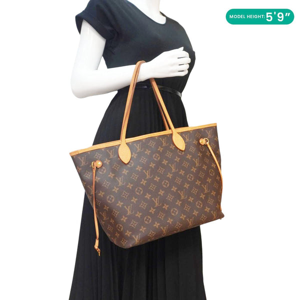 Louis Vuitton Neverfull MM Shoulder Bag - On Shoulder Side View