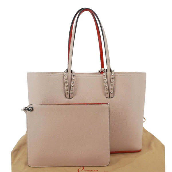 CHRISTIAN LOUBOUTIN Cabata Leather Tote Bag Peach