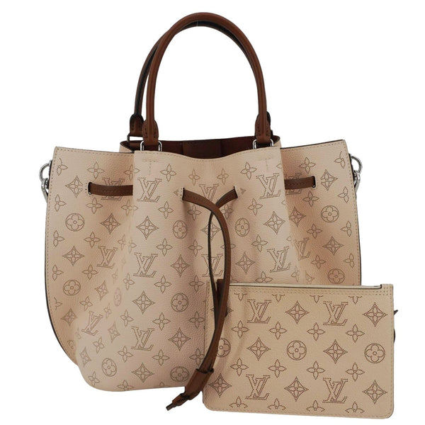 LOUIS VUITTON Girolata Monogram Mahina Leather Shoulder Bag Peach