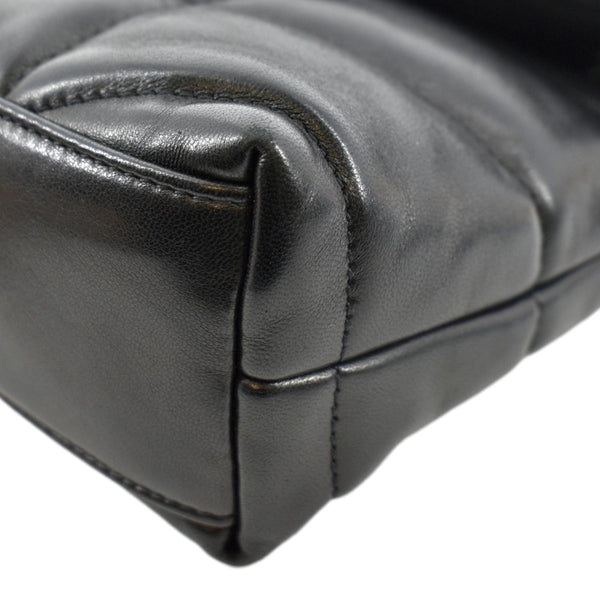 YVES SAINT LAURENT Toy Loulou Puffer Quilted Lambskin Leather Crossbody Bag Black