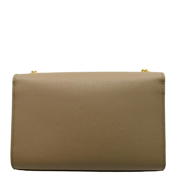 YVES SAINT LAURENT Kate Leather Chain Clutch Crossbody Bag Beige