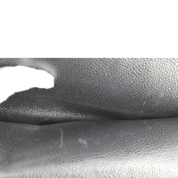 CHANEL Classic Maxi Flap Quilted Caviar Leather Shoulder Bag Black