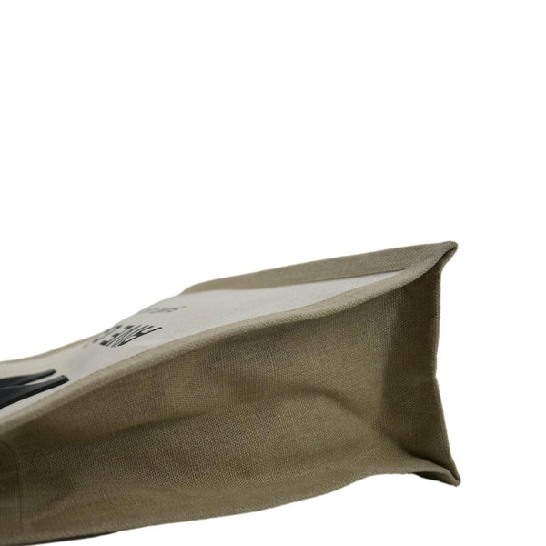 YVES SAINT LAURENT Rive Gauche Small Linen Leather Tote Griege