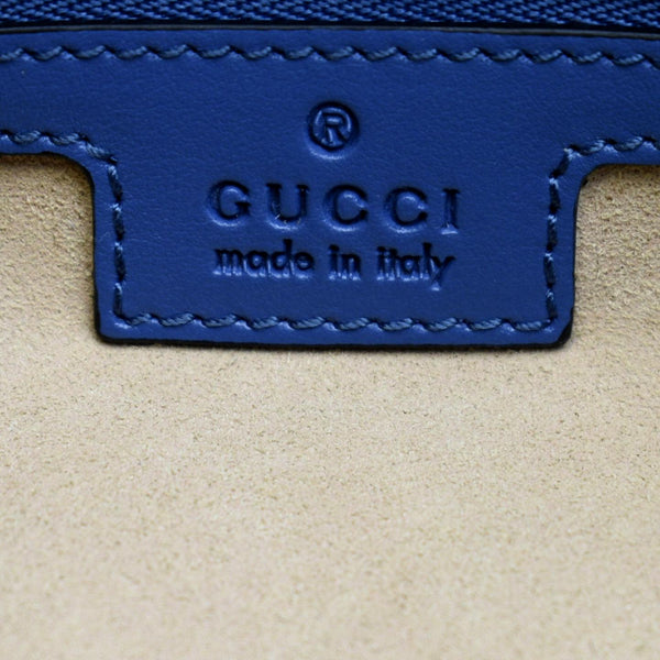 GUCCI GG Marmont Medium Metelasse Leather Tote Shoulder Bag Blue 675796