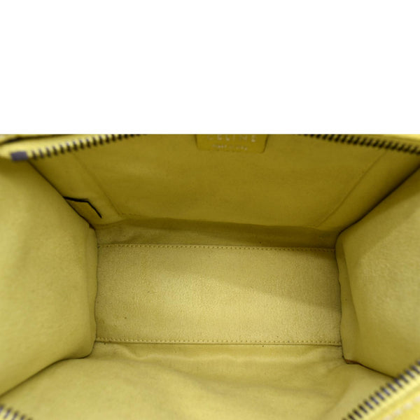 CELINE Nano Luggage Calfskin Leather Shoulder Bag Citron