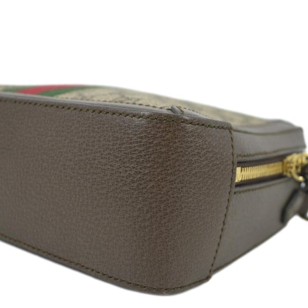 GUCCI Ophidia Web Small GG Supreme Canvas Shoulder Bag Beige 550622