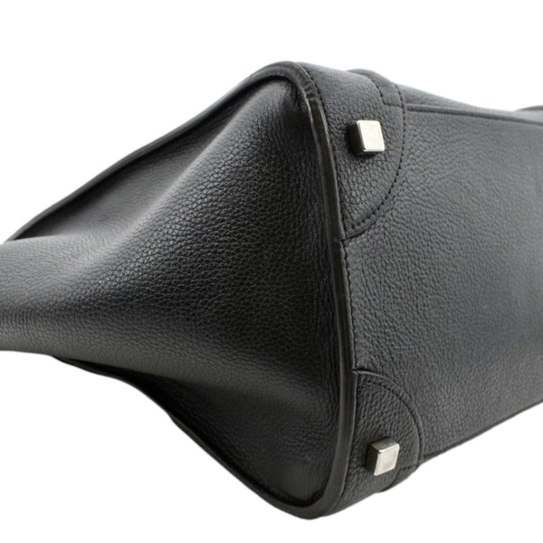 CELINE Drummed Mini Luggage Calfskin Leather Tote Bag Black