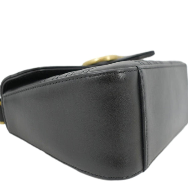 GUCCI GG Marmont Leather Top Handle Crossbody Bag Black 547260
