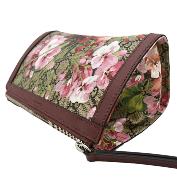 GUCCI GG Blooms Small Monogram Canvas Cosmetic Case Dry Rose 475898