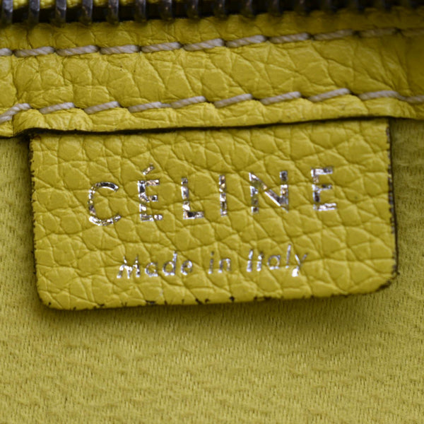CELINE Nano Luggage Calfskin Leather Shoulder Bag Citron