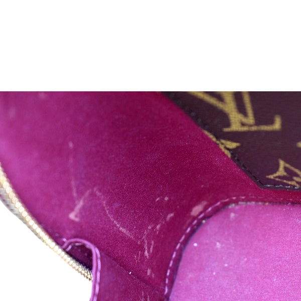 LOUIS VUITTON Alma Lisse Leather Satchel Crossbody Bag Red