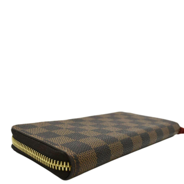 LOUIS VUITTON Clemence Damier Ebene Zippy Wallet Brown