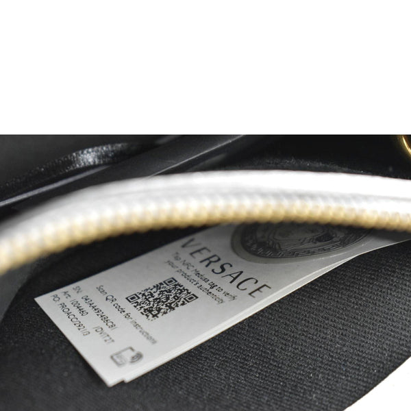 VERSACE La Medusa Leather Top Handle Shoulder Bag White