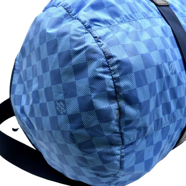 LOUIS VUITTON Keepall 50 Adventure Practical Nylon Damier Masai Duffle Travel Bag Blue - Final Sale