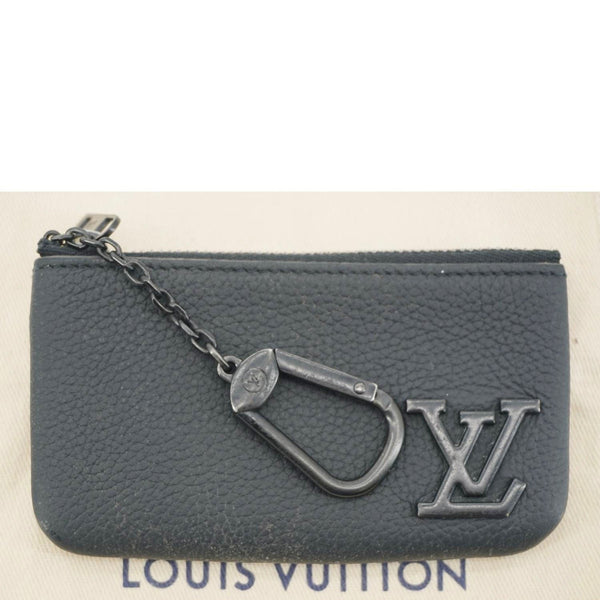 LOUIS VUITTON LV Aerogram Leather Key Pouch Black