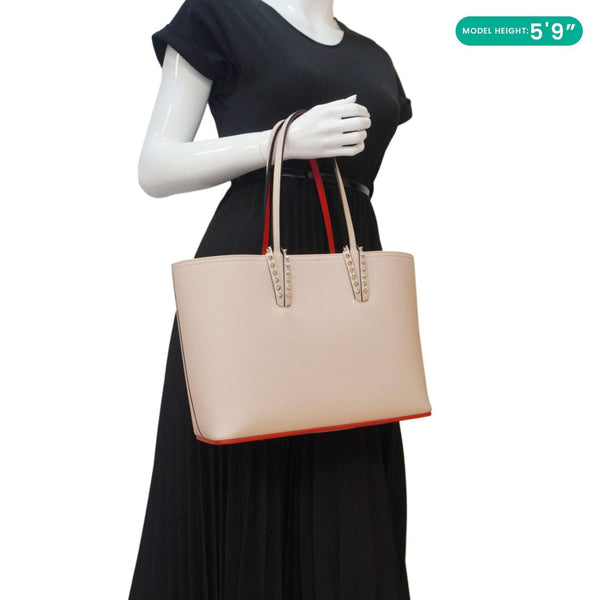 CHRISTIAN LOUBOUTIN Cabata Leather Tote Bag Peach
