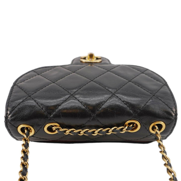 CHANEL Bubble CC Aged Calfskin Small Crossbody Bag Black