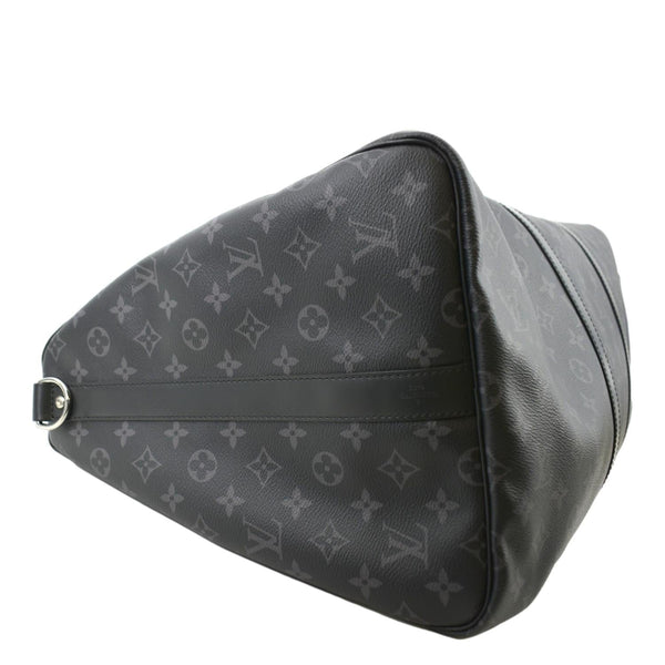 LOUIS VUITTON Keepall 55 Bandouliere Monogram Eclipse Travel Bag Black