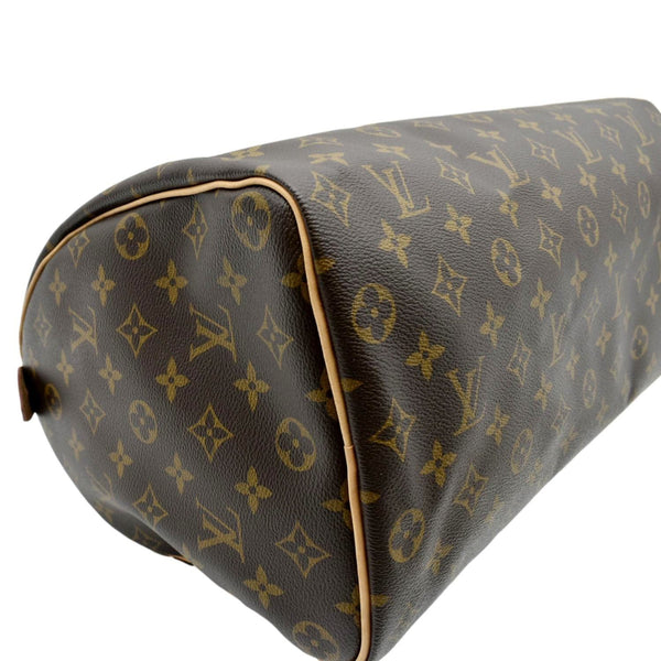 LOUIS VUITTON Speedy 35 Monogram Canvas Satchel Bag Brown
