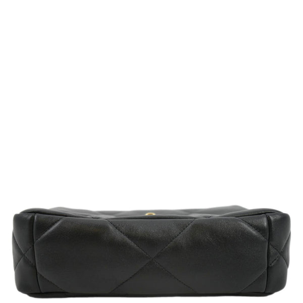CHANEL 19 Small Flap Quilted Lambskin Leather Shoulder Bag Black