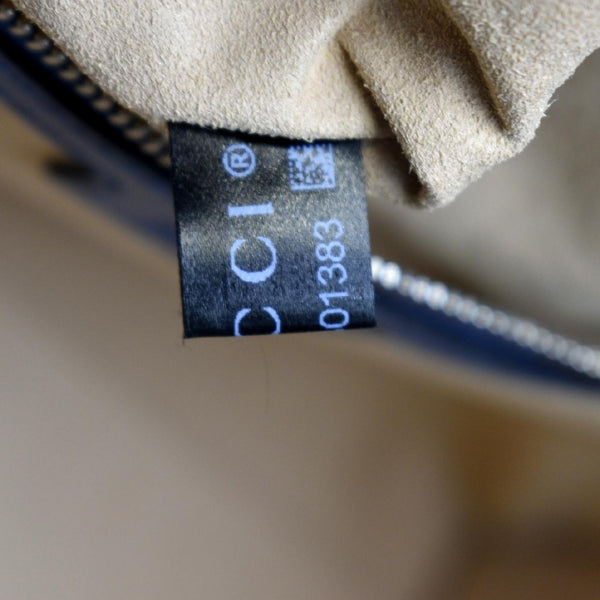 GUCCI GG Marmont Medium Metelasse Leather Tote Shoulder Bag Blue 675796