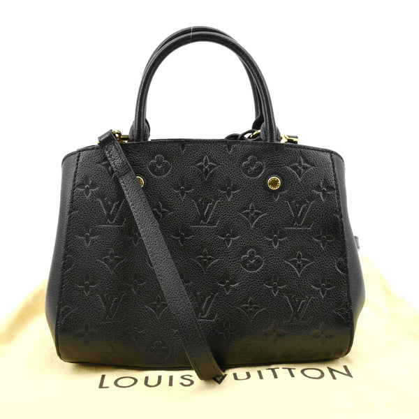 LOUIS VUITTON Montaigne BB Monogram Empreinte Leather Satchel Bag Black