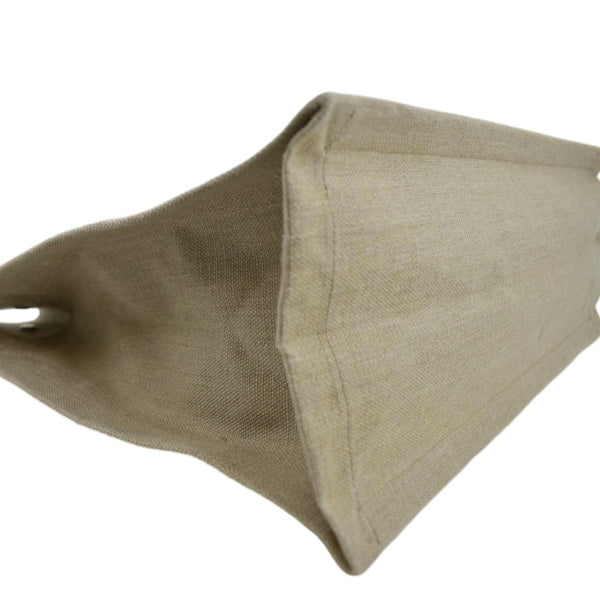 YVES SAINT LAURENT Rive Gauche Small Linen Leather Tote Griege