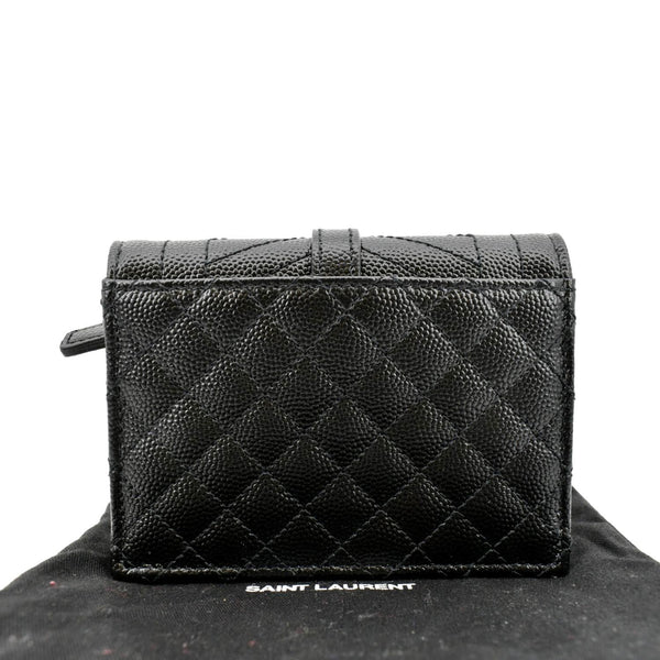 YVES SAINT LAURENT Gaby Small Envelope Quilted Leather Wallet Black