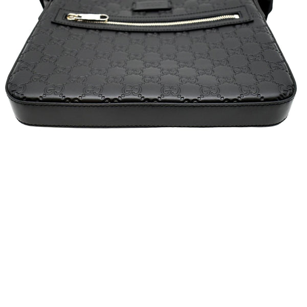 GUCCI GG Signature Leather Messenger Bag Black 406410