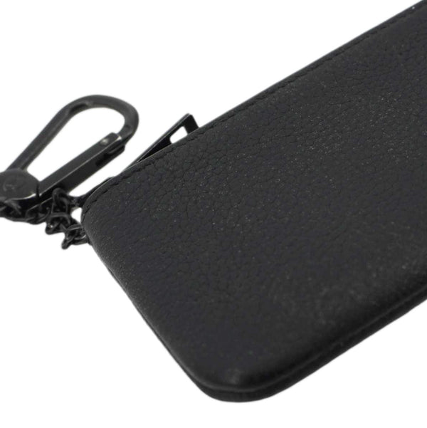 LOUIS VUITTON LV Aerogram Leather Key Pouch Black