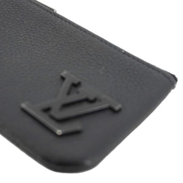 LOUIS VUITTON LV Aerogram Leather Key Pouch Black